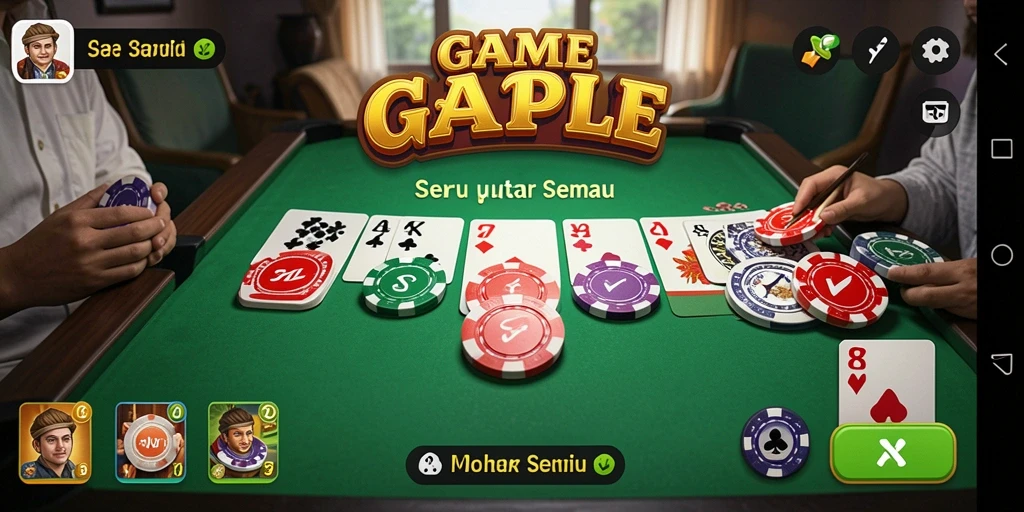 Tampilan menarik dari gameplay Gaple 34R yang seru.