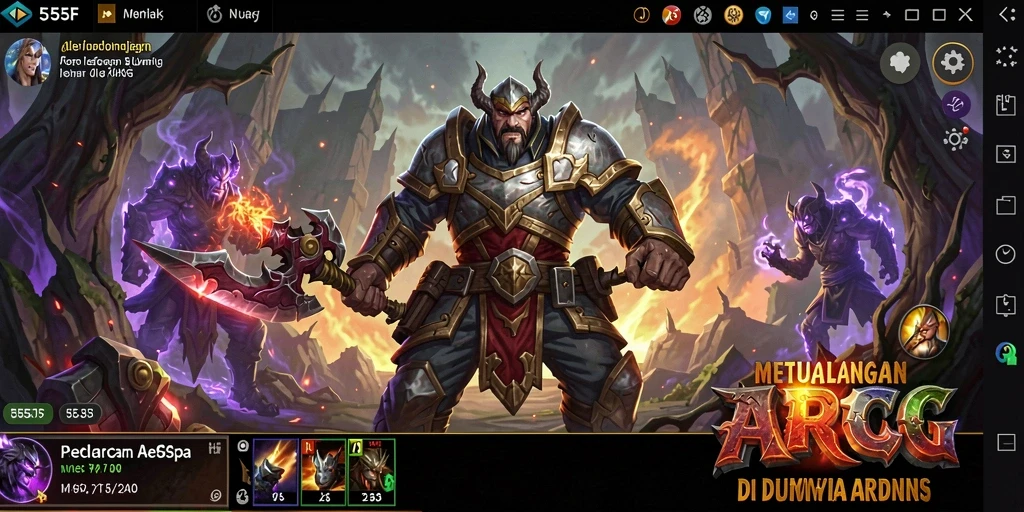 Tampilan gameplay menegangkan di dunia fantastis 555F.