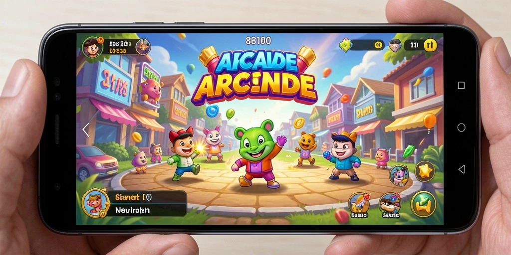 Screenshot gameplay 8180 menunjukkan aksi seru dalam permainan arcade.