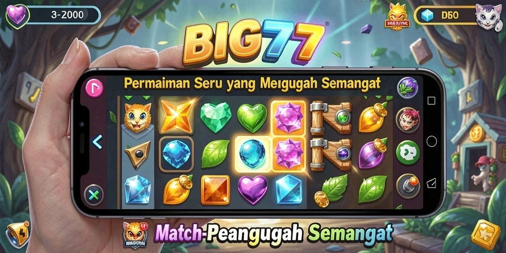 Tampilan gameplay seru dalam BIG77, menantang dan menarik.