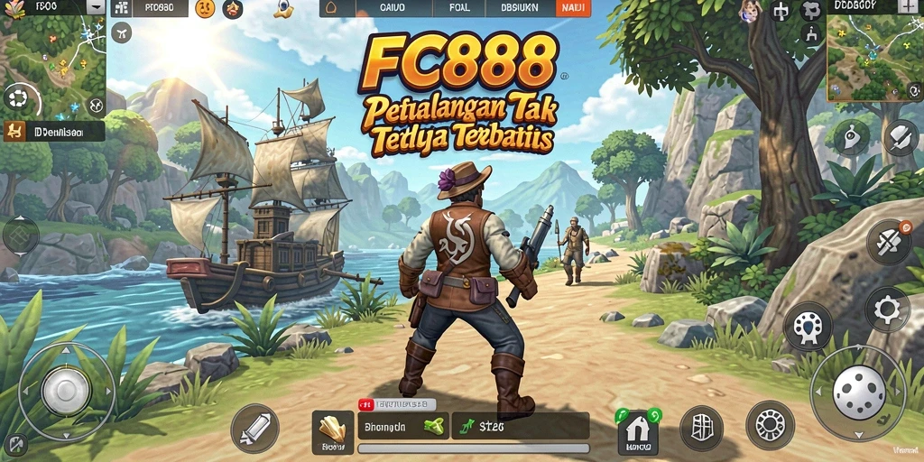 Tampilan gameplay FC888 yang menakjubkan dengan dunia terbuka yang luas.