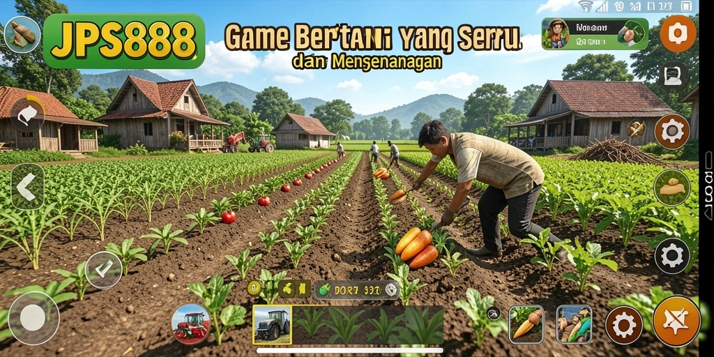 Tampilan gameplay menarik dari JPS888 yang menampilkan aktivitas bertani.