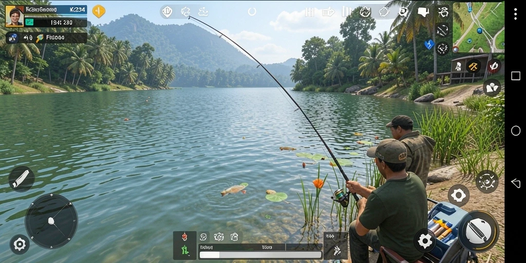 Screenshot gameplay K234 menampilkan pengalaman memancing yang seru dan menantang.