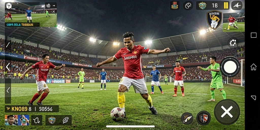 Tampilan keseruan gameplay football di KNO89 dengan aksi mendebarkan.