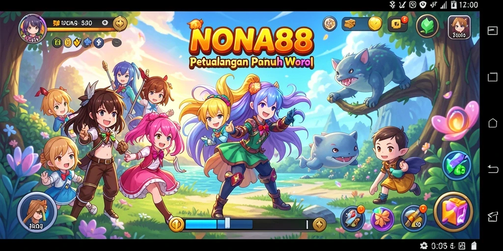 Gameplay NONA88 yang menampilkan karakter anime penuh aksi.