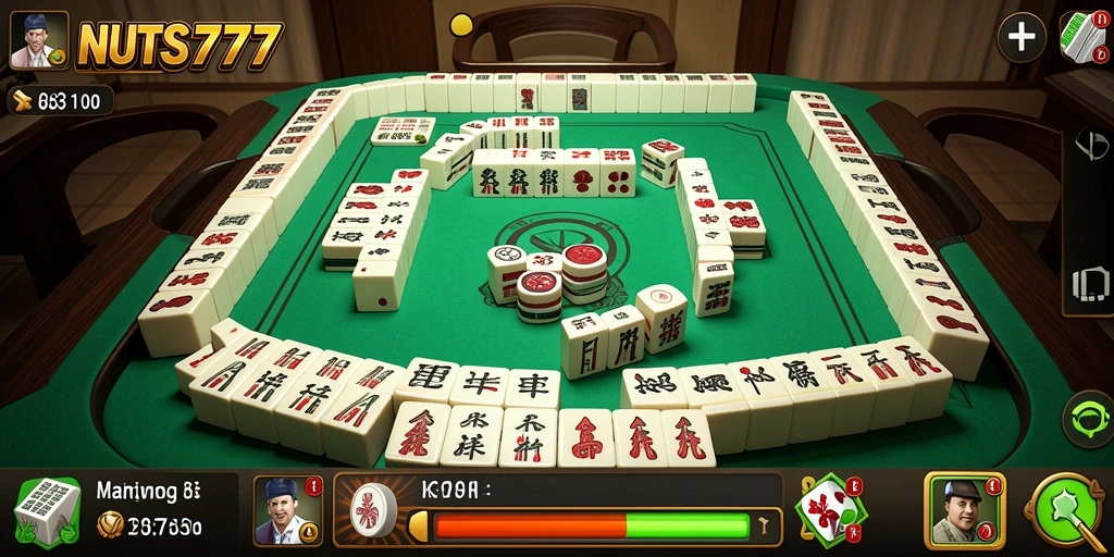 Tampilan gameplay menarik dari NUTS777 yang menampilkan Mahjong.