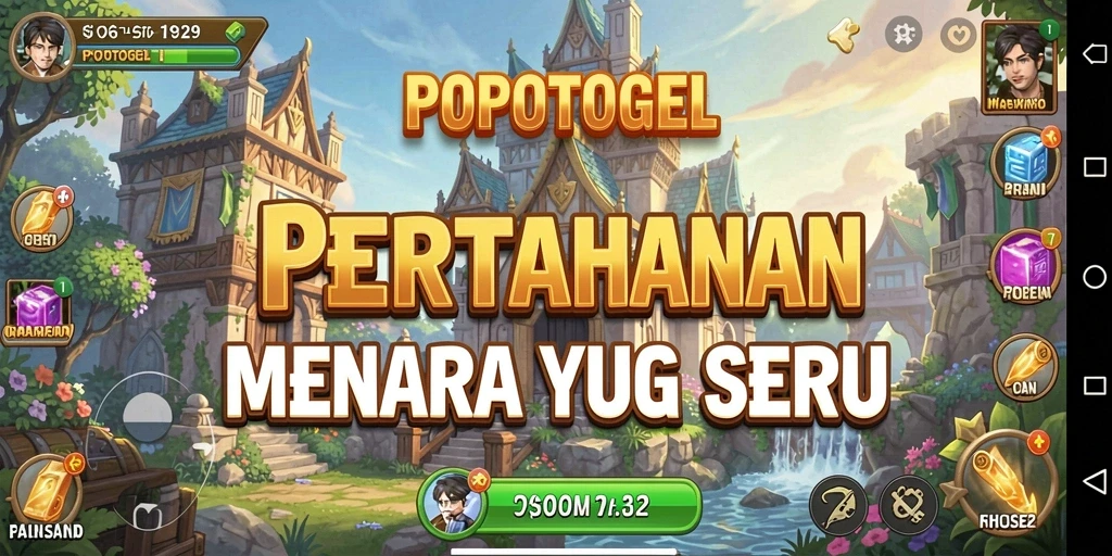 Tampilan gameplay menara pertahanan yang menegangkan dalam POPOTOGEL.