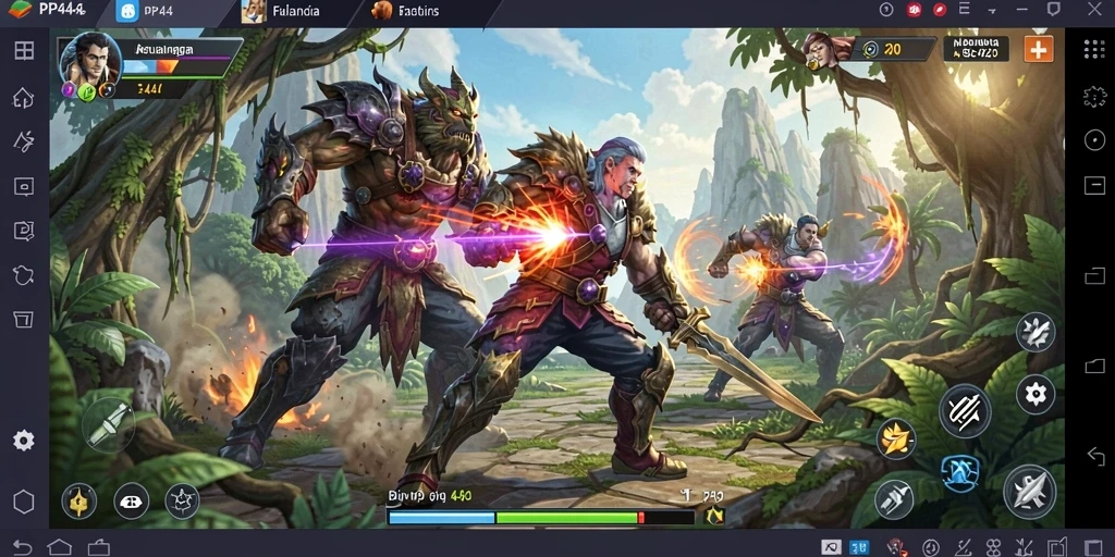 Tampilan gameplay PP444 dengan aksi pertarungan yang mendebarkan.