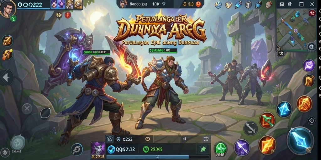 Tangkapan layar menampilkan aksi mendebarkan dalam permainan ARPG QQ222.