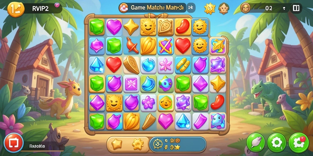 Tampilan gameplay seru RVIP2 dengan objek berwarna-warni.