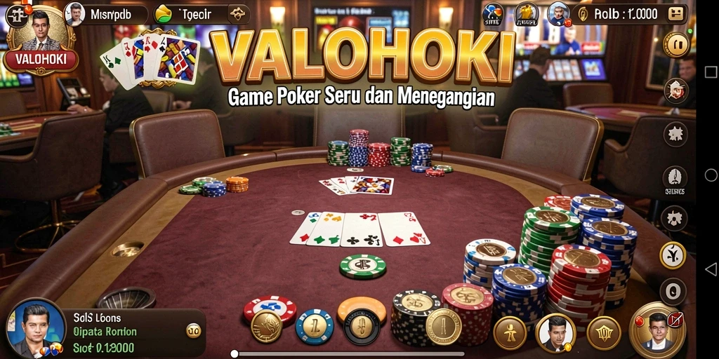 Screenshot VALOHOKI menampilkan aksi seru permainan poker.