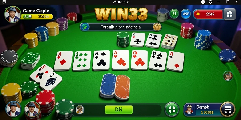 Tampilan gameplay seru dari permainan Gaple WIN33.